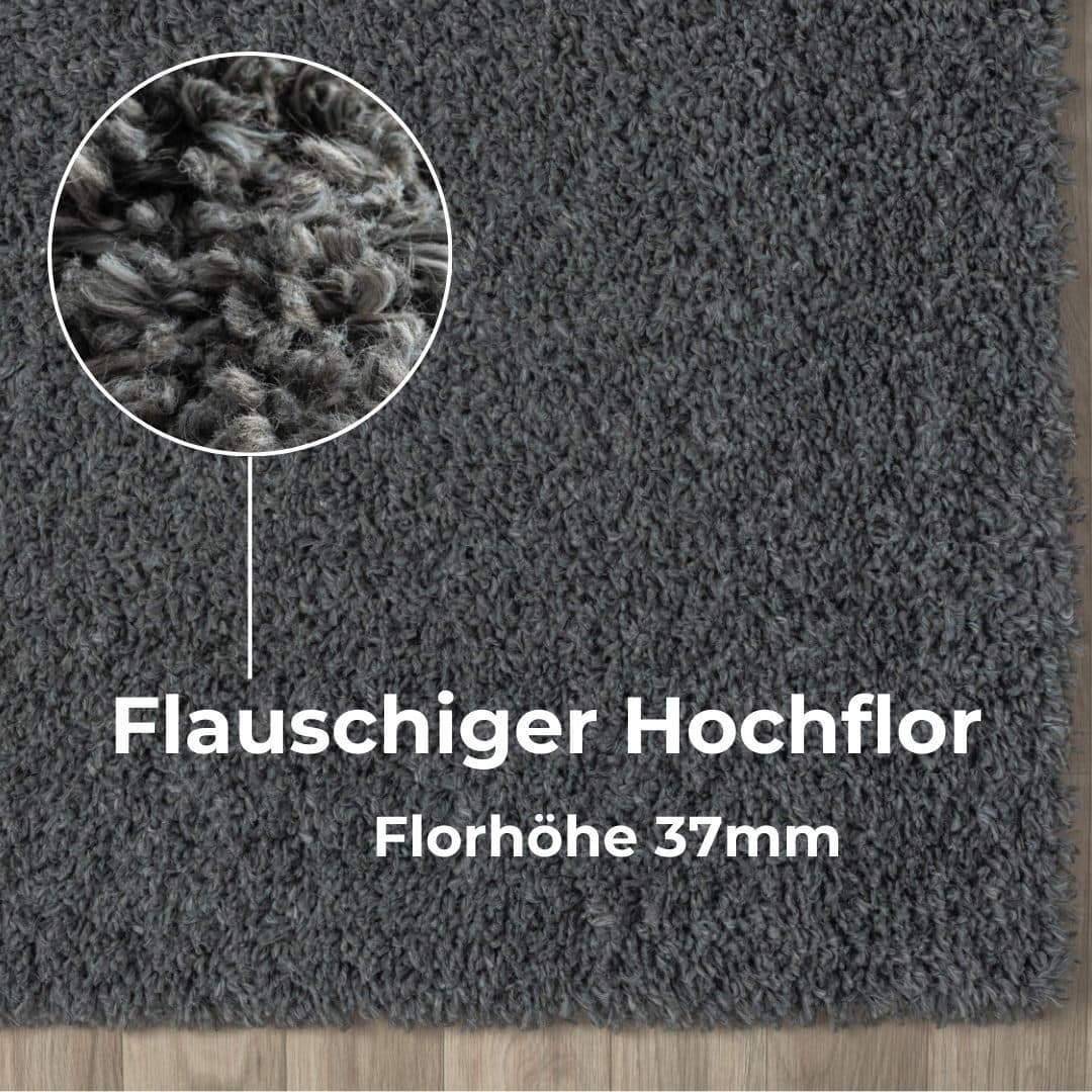 OTTO home Hochflor-Teppich Banji | Grau