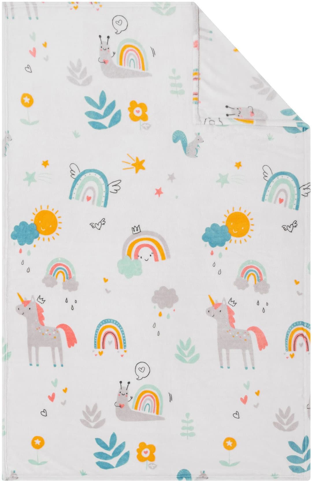 s.Oliver Junior Einhorn Flanellfleecedecke | Mehrfarbig