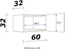 Flex-Well Kurzhängeschrank Morena | Grau