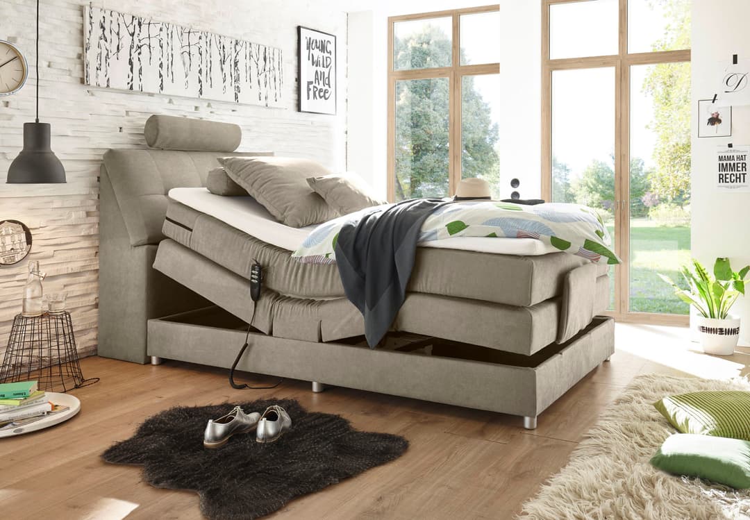 ED EXCITING DESIGN Boxspringbett Palermo | Beige