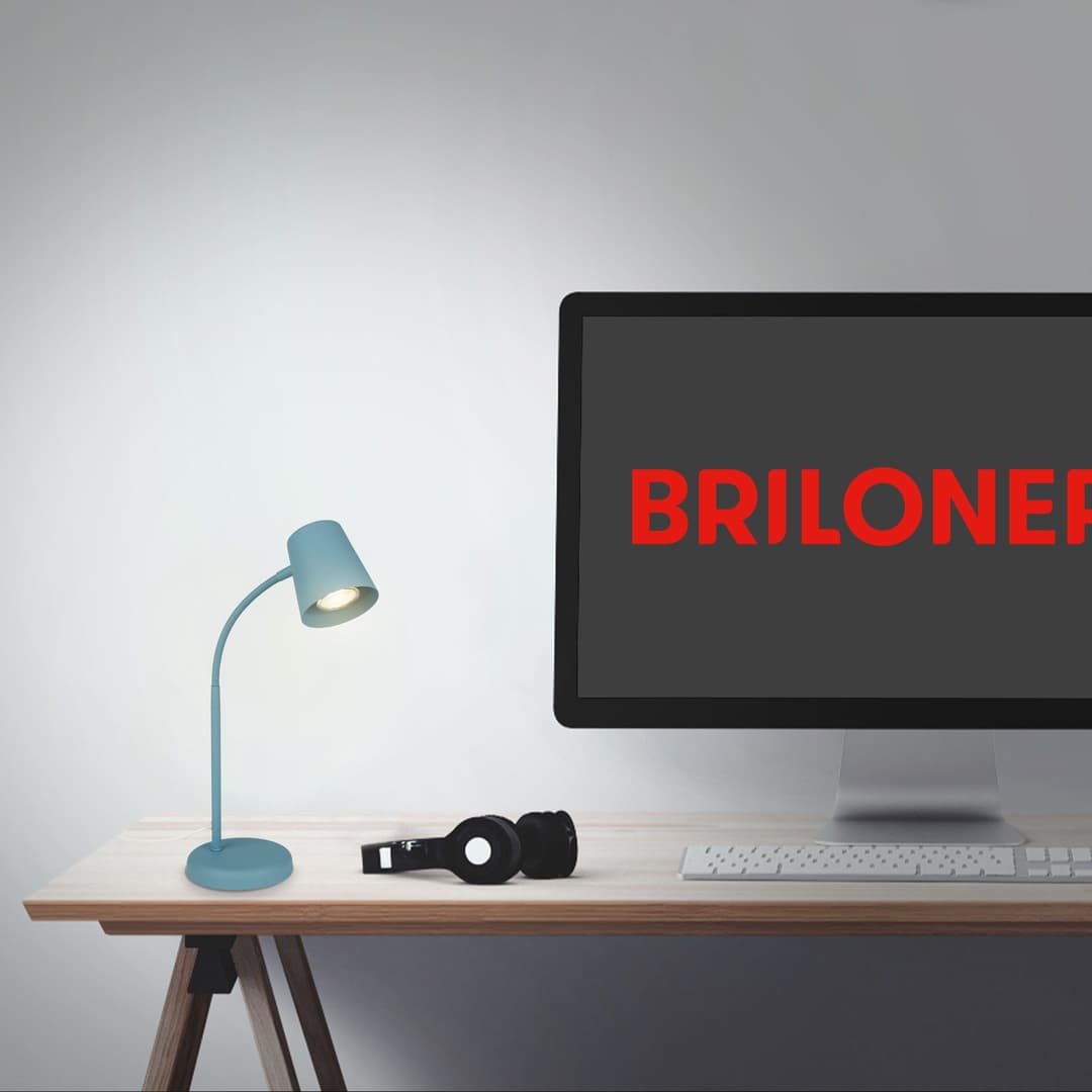 Briloner Leuchten SKRIVA Tischleuchte | Blau