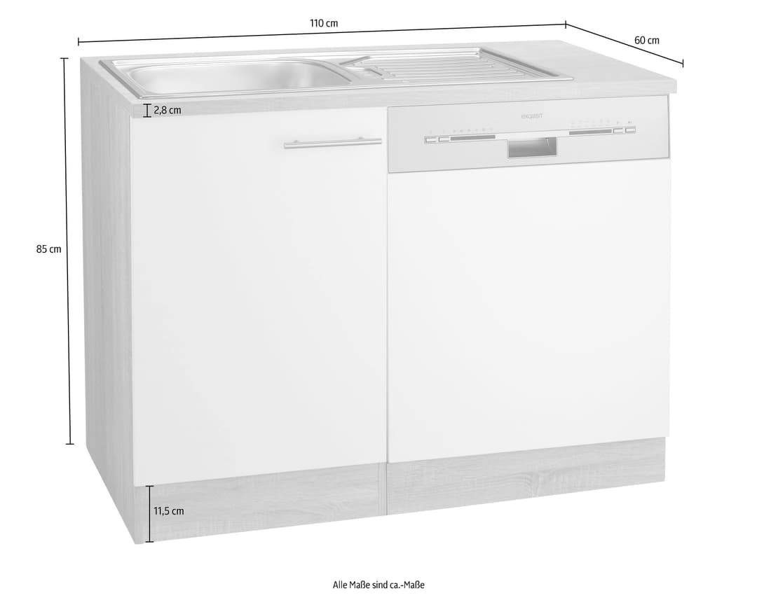 OPTIFIT Spülenschrank Kalmar | Braun