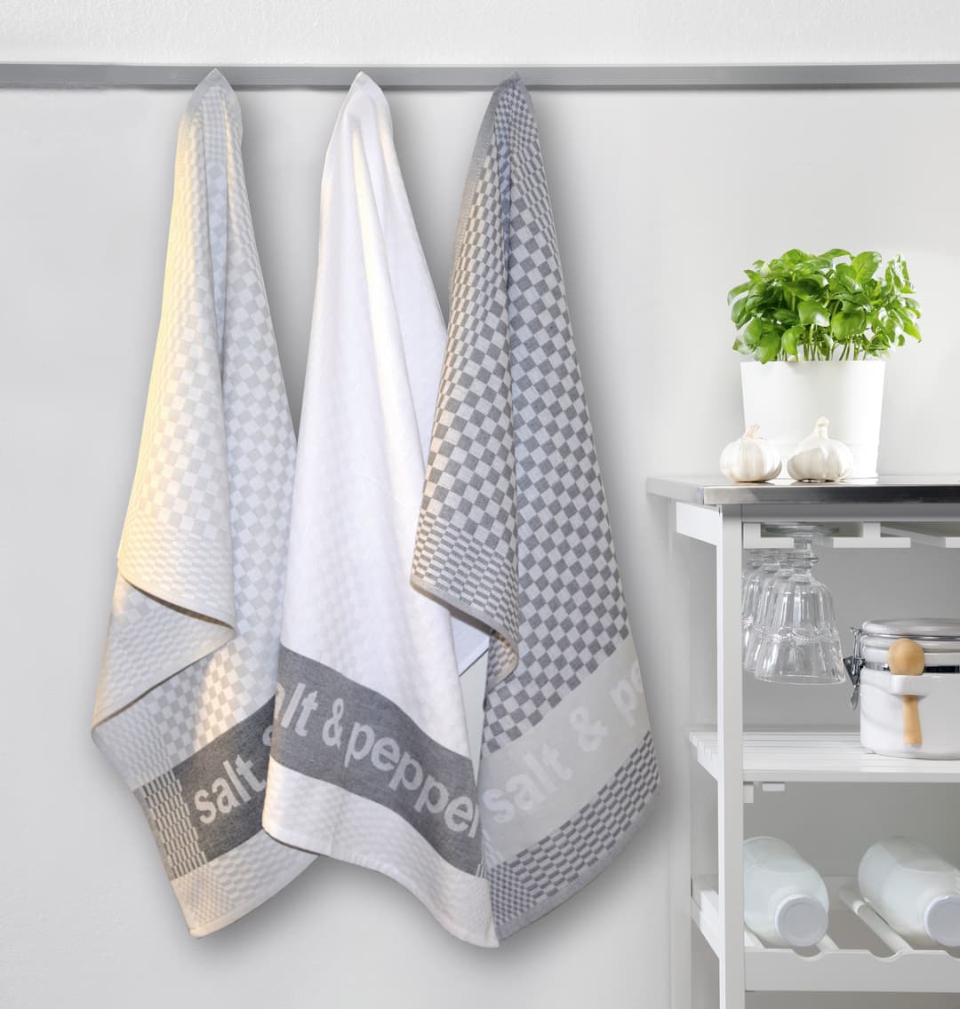 Dyckhoff Geschirrtuch Salt & Pepper | Grau