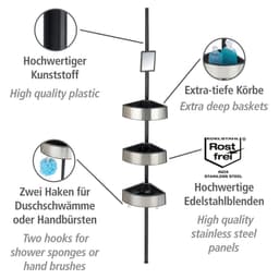 Wenko Duschregal Premium Big Black | Schwarz