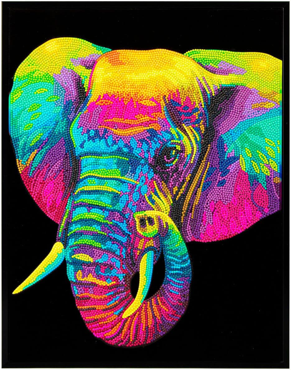 Diamond Dotz Kreativset Diamond Painting Neon Elefant | Mehrfarbig