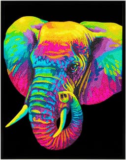 Diamond Dotz Kreativset Diamond Painting Neon Elefant | Mehrfarbig
