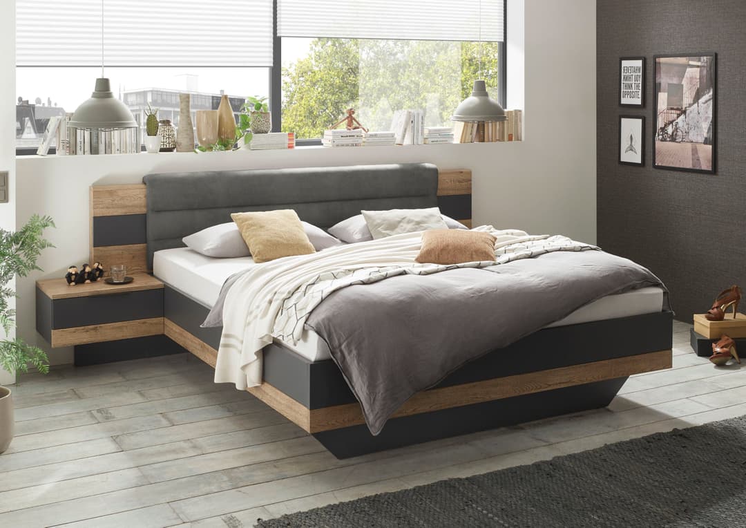 Schlafkontor Bettgestell Linea | Grau