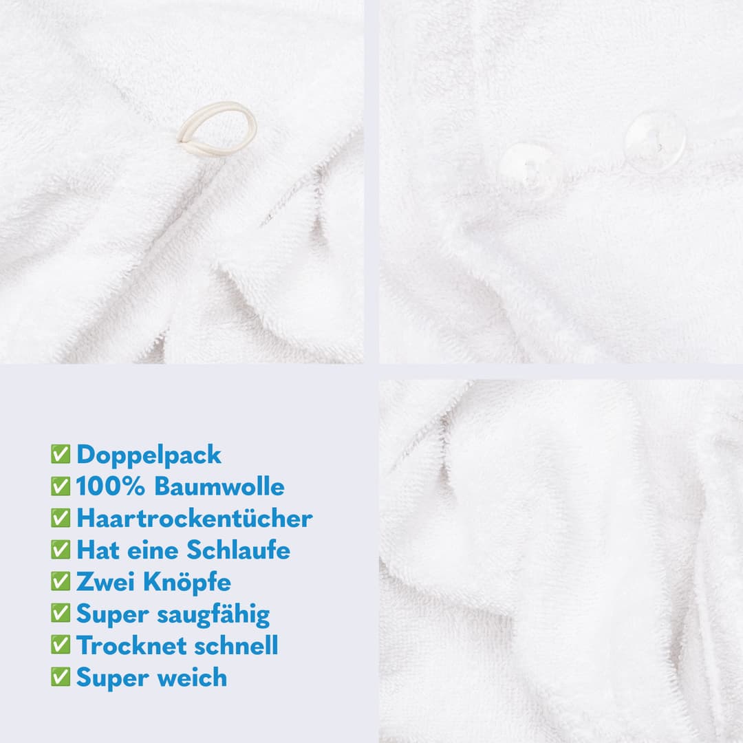 HAMMETEX Turban-Handtuch | Weiß