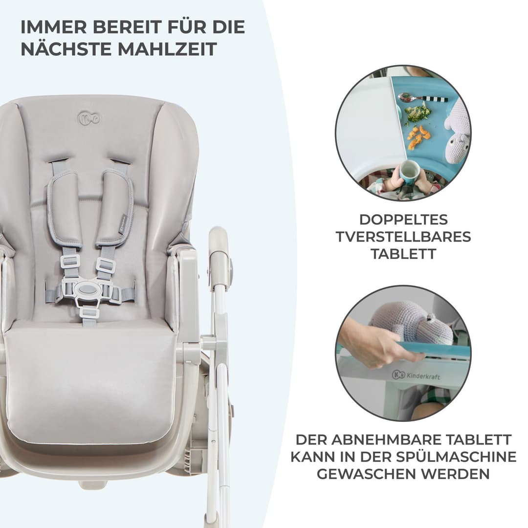 Kinderkraft Hochstuhl YUMMY | Grau