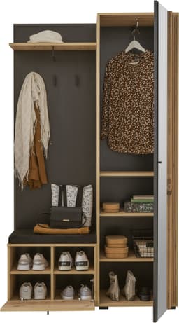 HBZ Kompaktgarderobe Volano | Holztöne