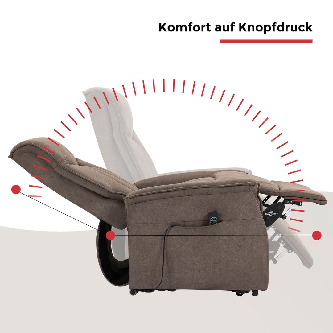 Duo Collection TV-Sessel Aurora XXL | Braun