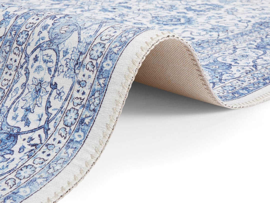 ELLE DECORATION Teppich Keshan Maschad | Blau