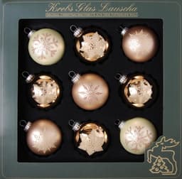 Krebs Glas Lauscha Weihnachtsbaumkugel Cappuccino | Braun