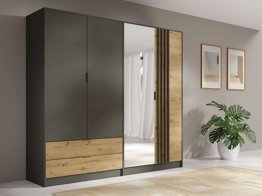 Home affaire Kleiderschrank Loreto | Grau