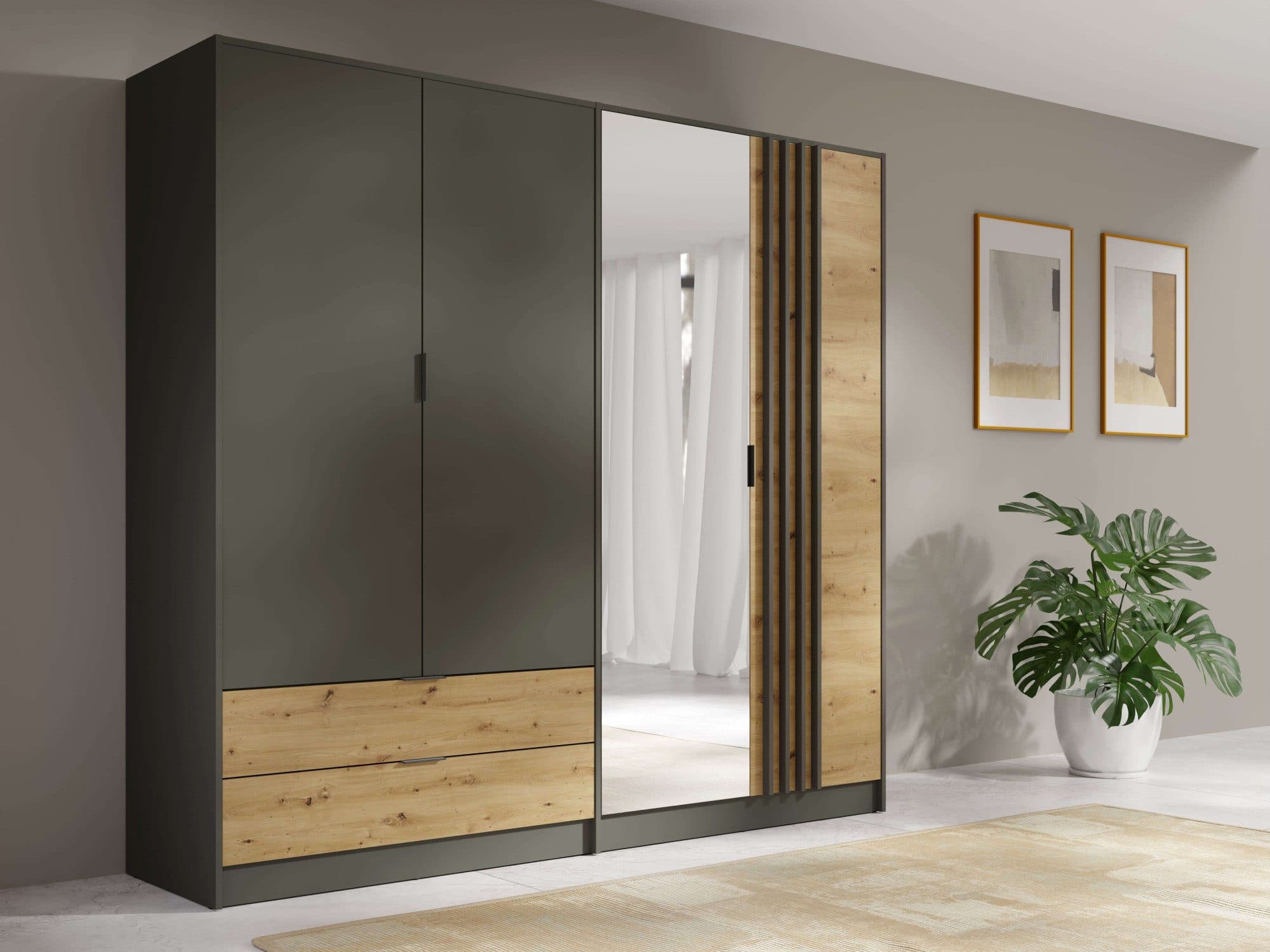 Home affaire Kleiderschrank Loreto | Grau
