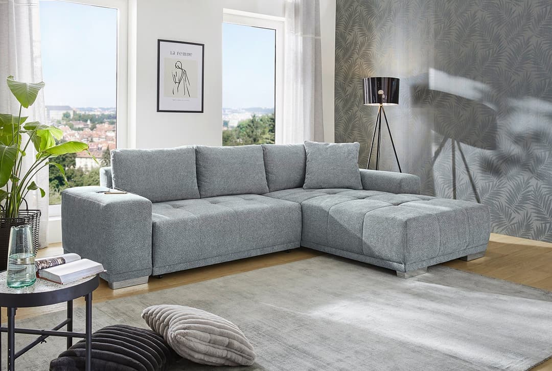 Jockenhöfer Gruppe Ecksofa Luciano L-Form | Grau
