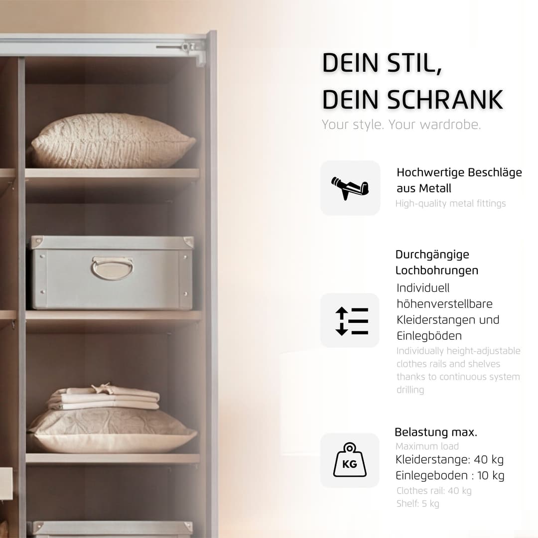 rauch Kleiderschrank HILDESHEIM | Grau