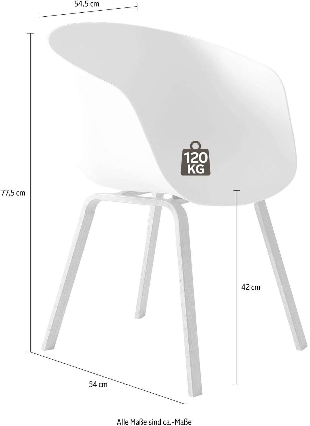 SalesFever Schalenstuhl Lund | Weiß