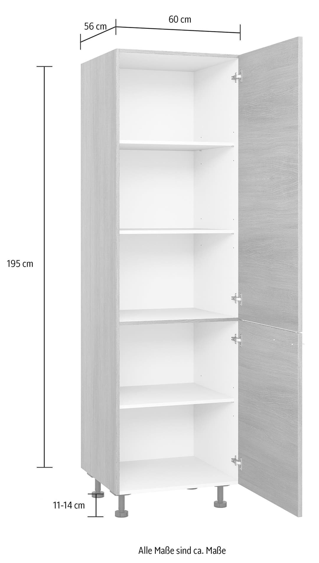 KOCHSTATION Vorratsschrank KS-Trea SV60-195 | Holztöne