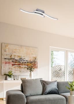 Reality Leuchten LED Deckenleuchte Route | Silber