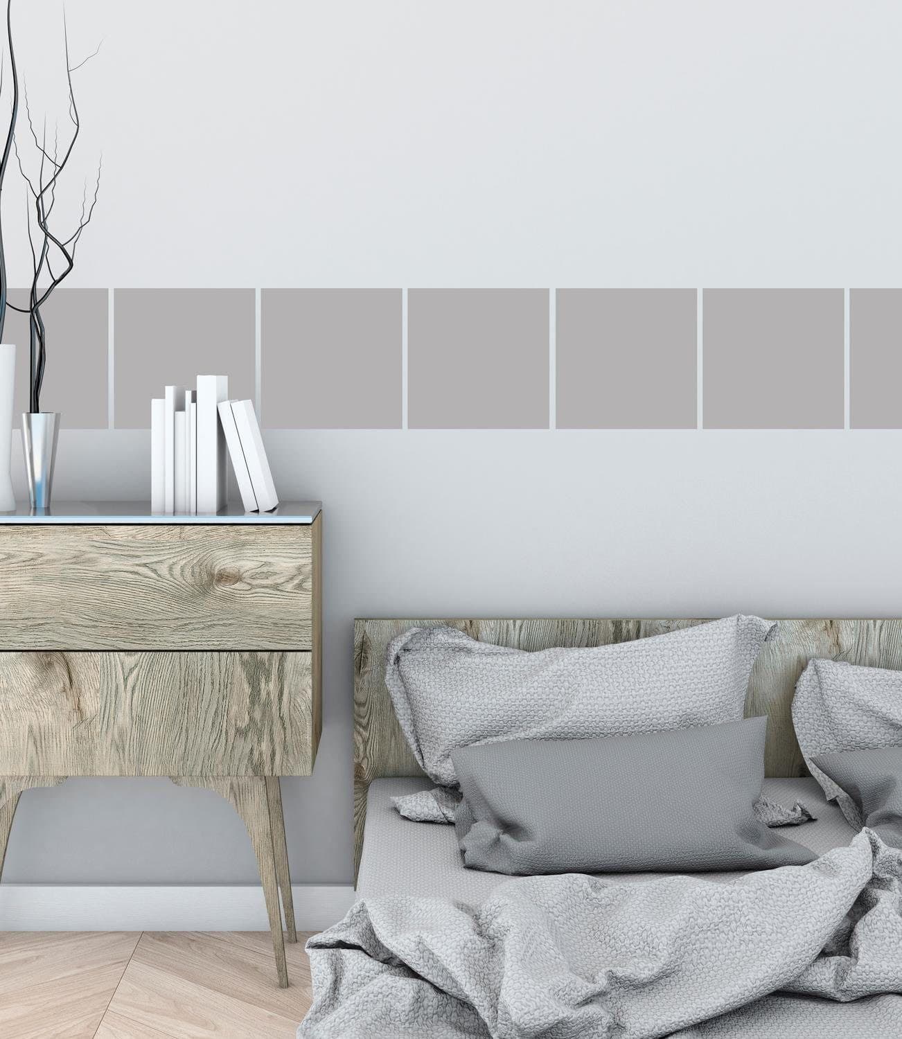 queence Fliesenaufkleber Unifarben (Set) | Grau
