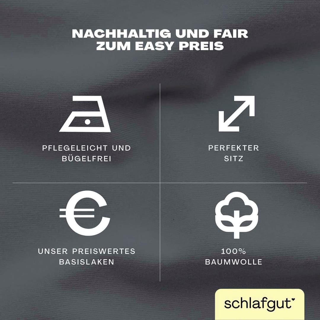 Schlafgut Spannbettlaken EASY JERSEY | Grau