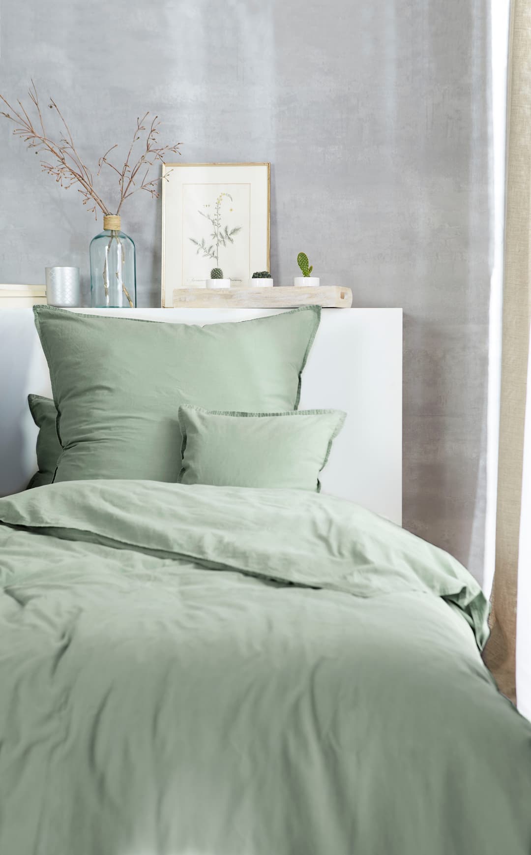 Primera Bettwäsche Stone-Washed | Grün