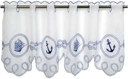 Delindo Lifestyle Scheibengardine ANKER SEGELSCHIFF | Weiß