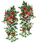Kunstblume Künstlicher Rosenhänger | Rot