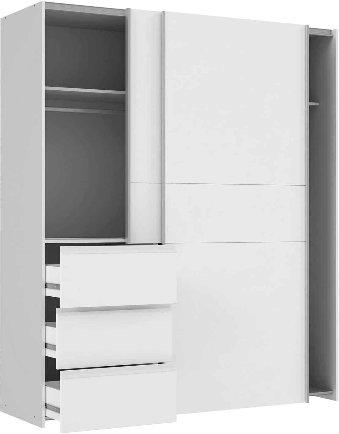 FORTE Winn Schwebetürenschrank | Weiß