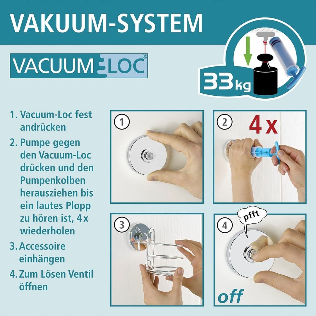 Wenko Duschablage Bari, 2 Etagen | Silber