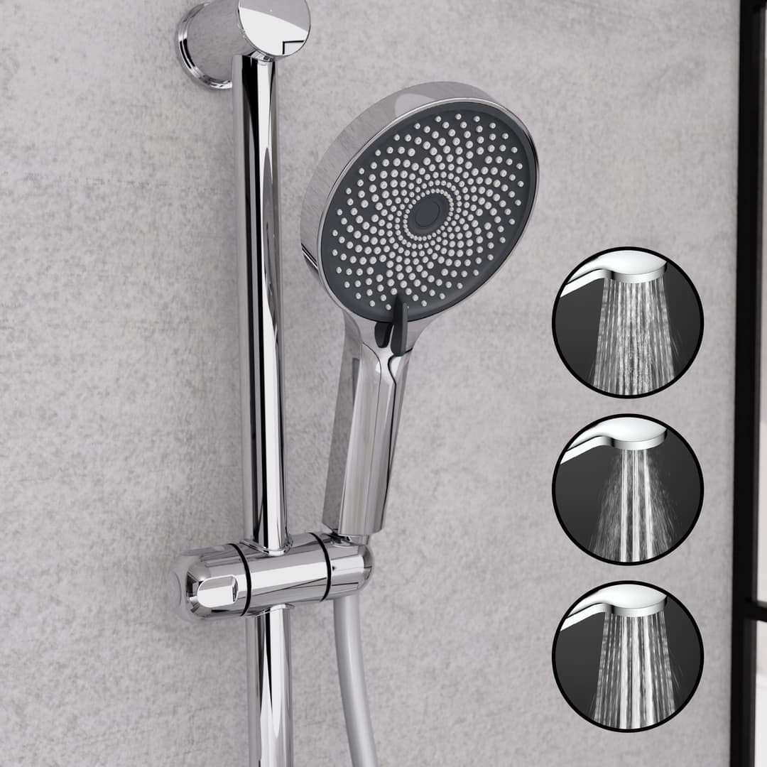 welltime Stangenbrause-Set Rio | Silber