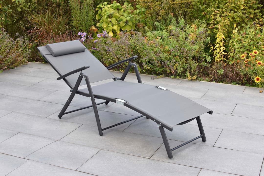 MERXX Gartenliege Deckchair | Grau