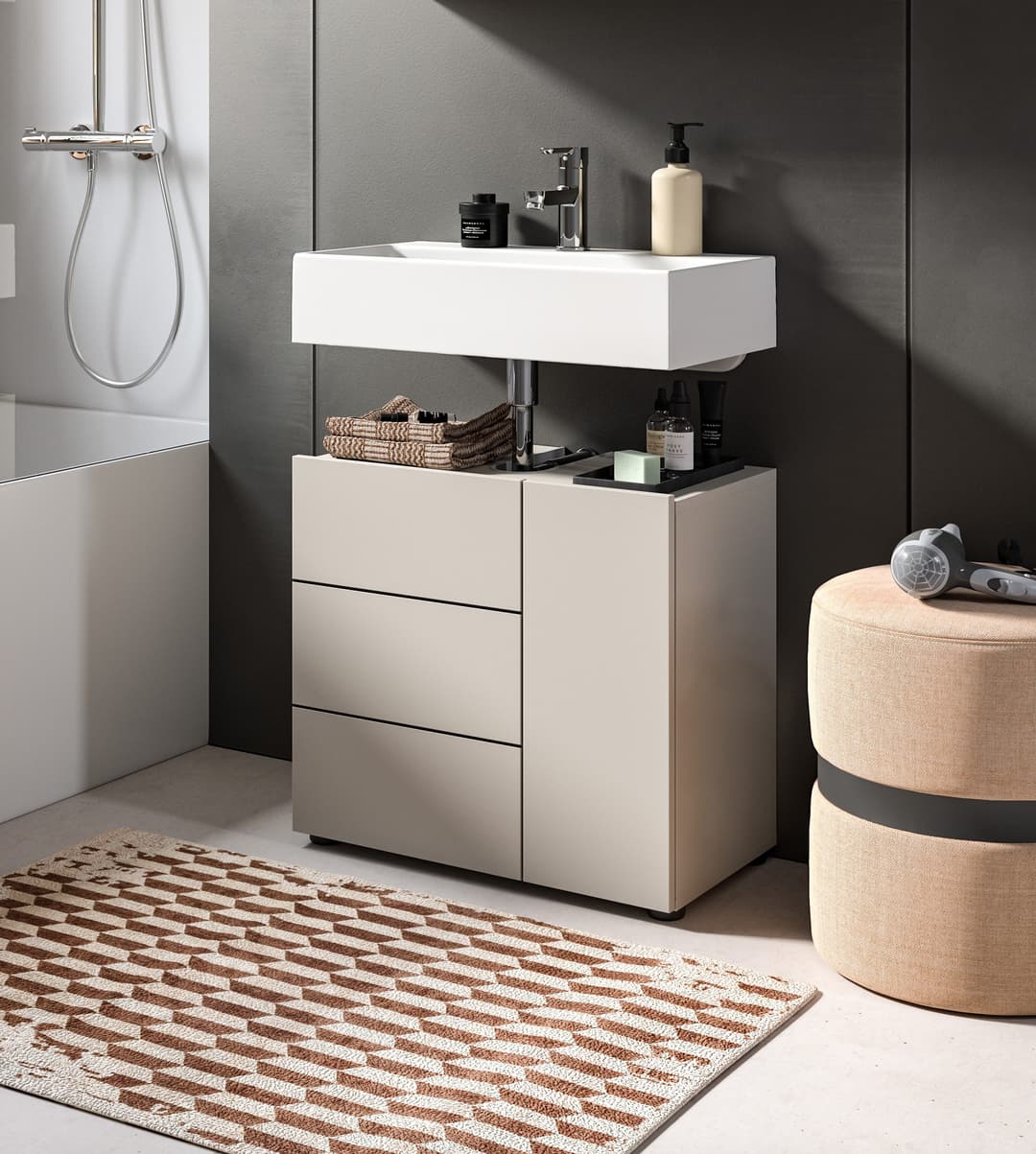 welltime Waschbeckenunterschrank BIEL | Beige