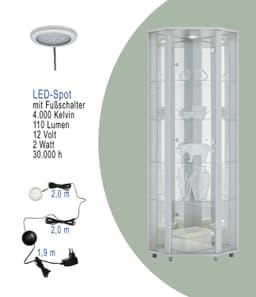 fif möbel Eckvitrine TRIO | Weiß