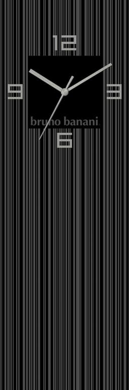 Bruno Banani Wanduhr Thin Stripes auf Glas | Schwarz