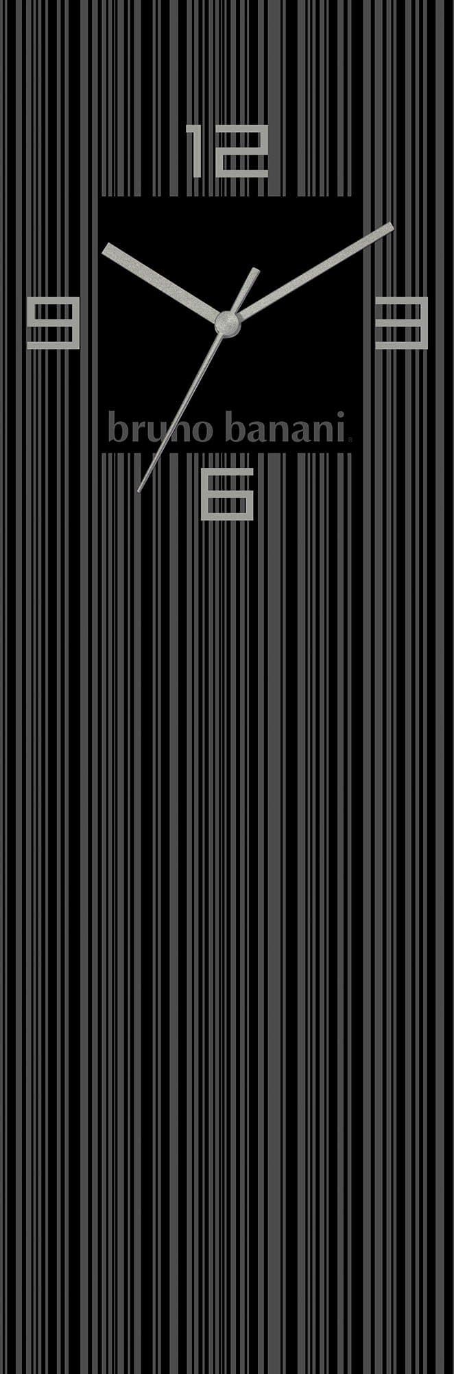 Bruno Banani Wanduhr Thin Stripes auf Glas | Schwarz