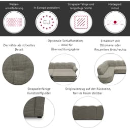DOMO collection Ecksofa Papenburg | Blau