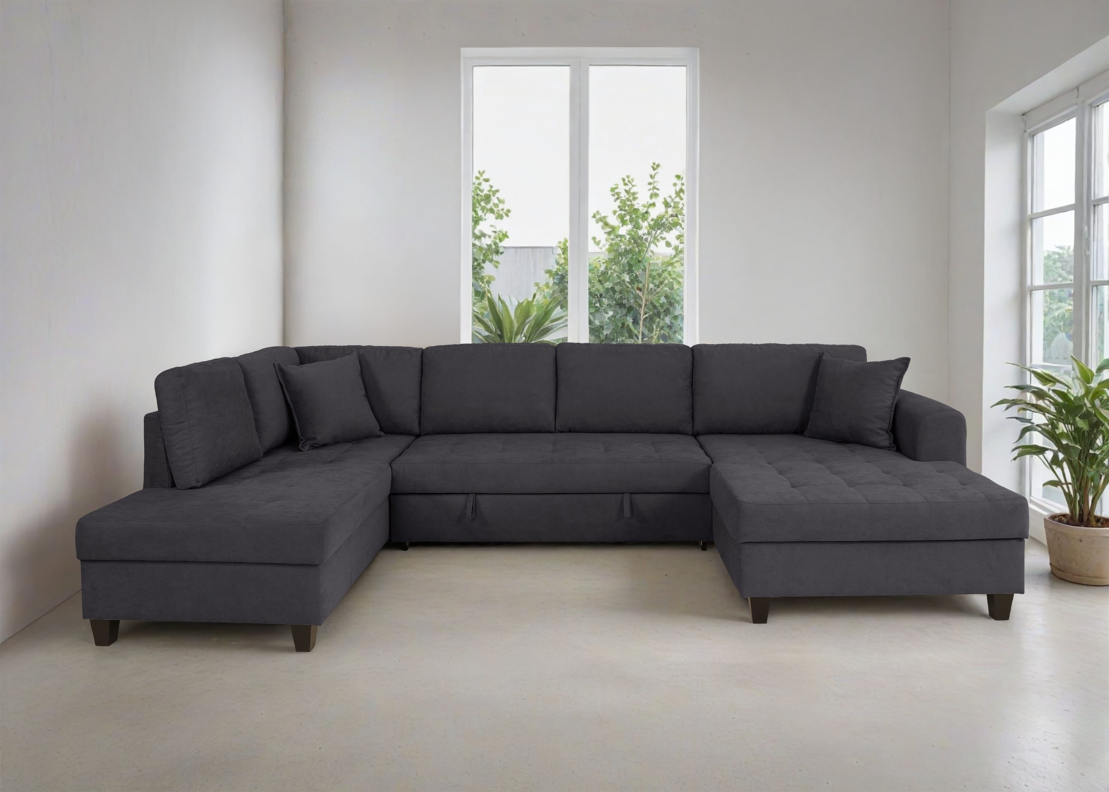 Trends by HG Wohnlandschaft Moritz U-Form | Grau