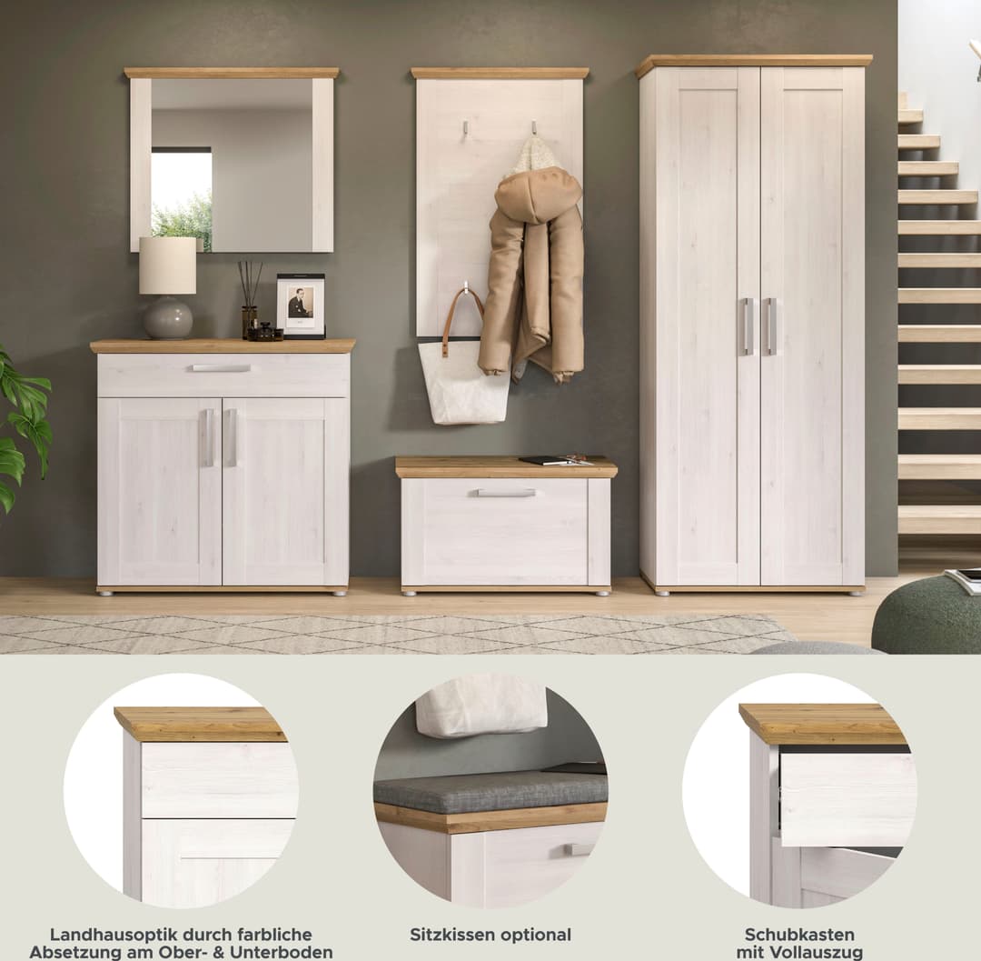 Home affaire Garderoben-Set COSENZA | Holztöne