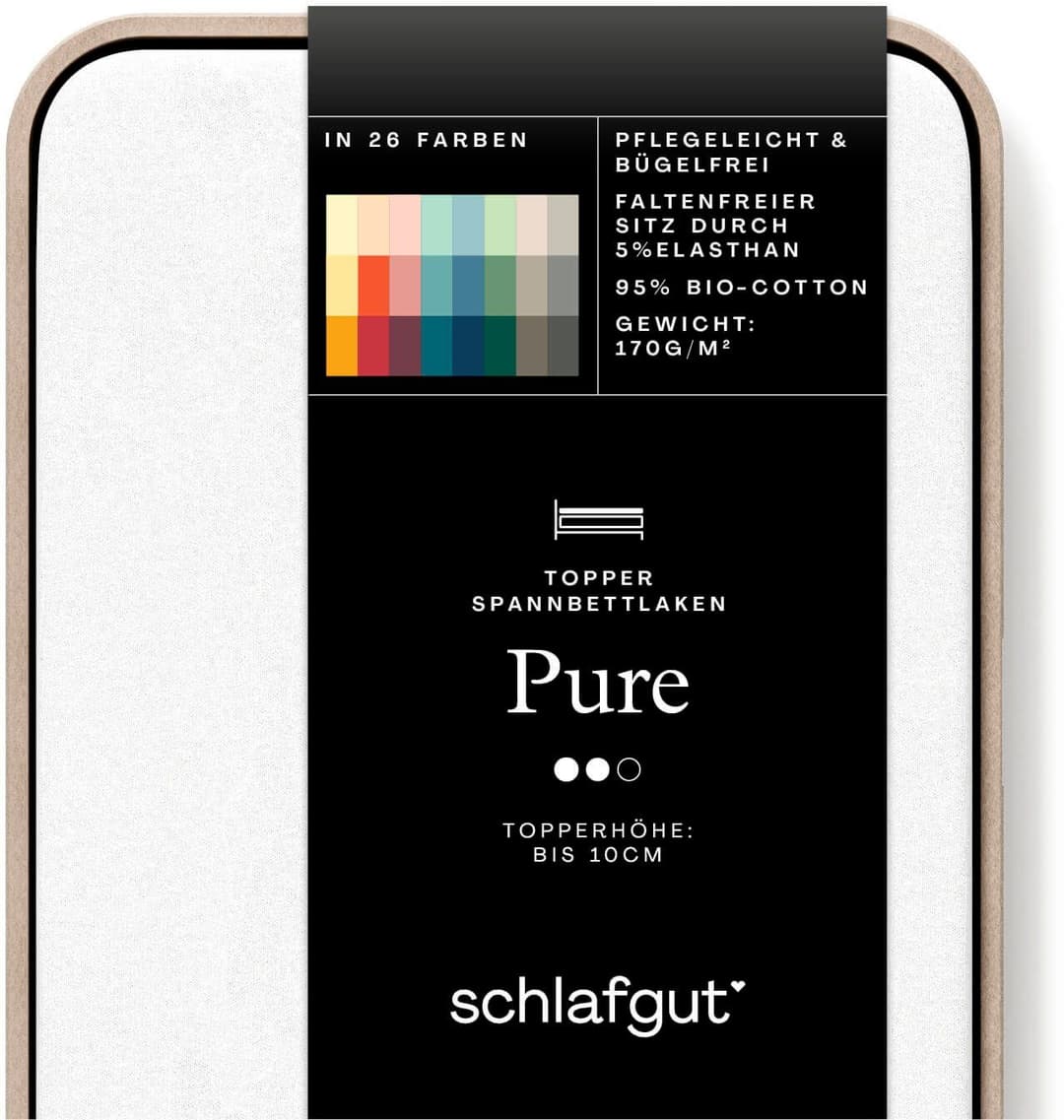 Schlafgut Spannbettlaken PURE TOPPER | Weiß
