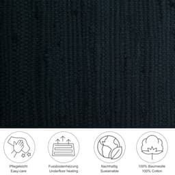 THEKO Teppich Happy Cotton Fleckerl | Schwarz