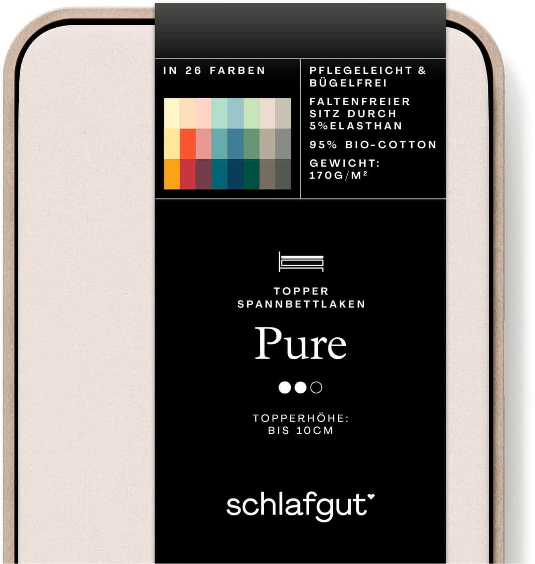Schlafgut Spannbettlaken PURE TOPPER | Beige