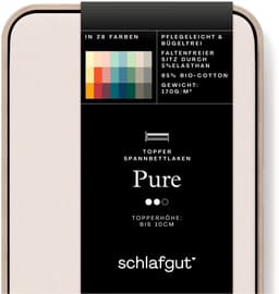Schlafgut Spannbettlaken PURE TOPPER | Beige