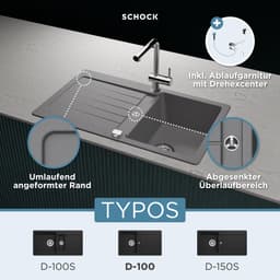Schock Granitspüle Typos D-100 | Grau