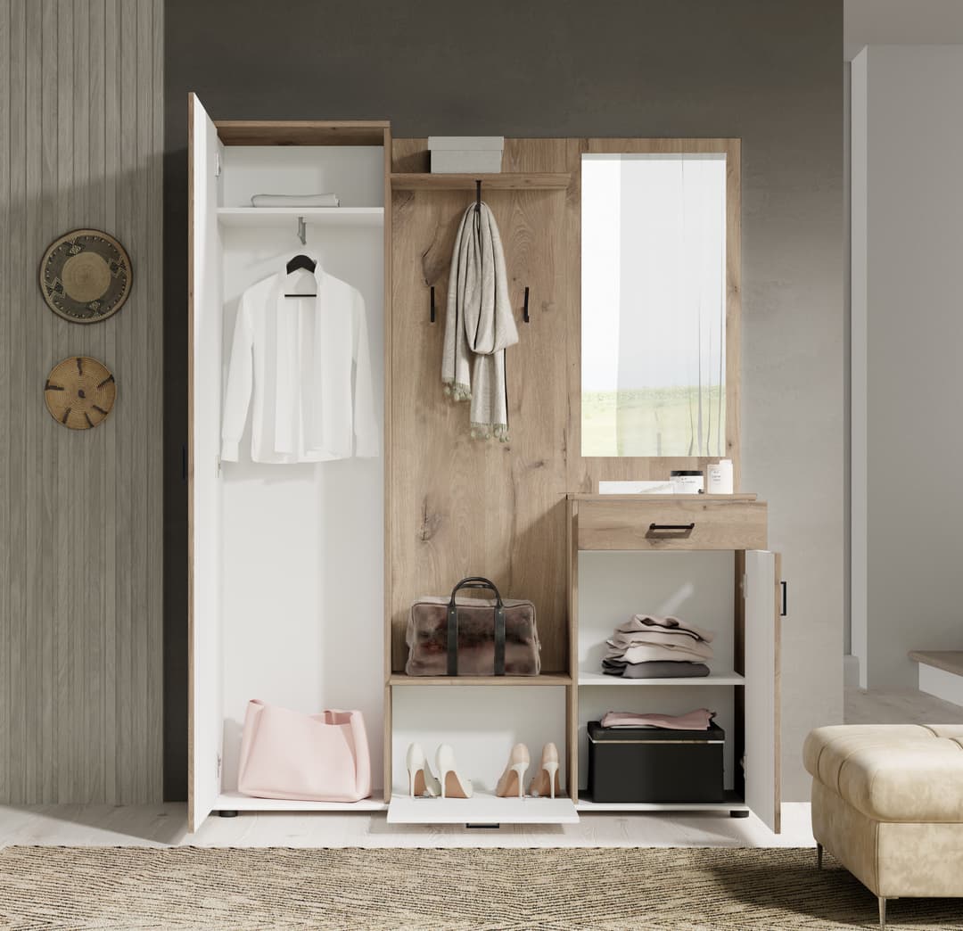 HBZ Kompaktgarderobe Jens | Holztöne