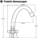 CORNAT Waschtischarmatur Nostalgie | Silber 5