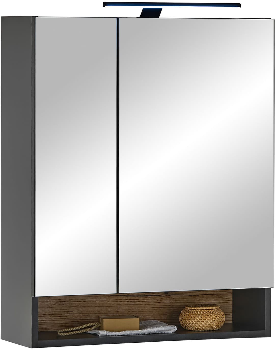 BASIC by Balculina Spiegelschrank Denver | Schwarz