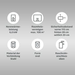 Fireplace Kaminofen Heathus Parma Stahl schwarz Exklusiv | Schwarz