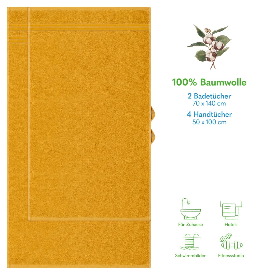 HAMMETEX Handtuch Set | Gelb
